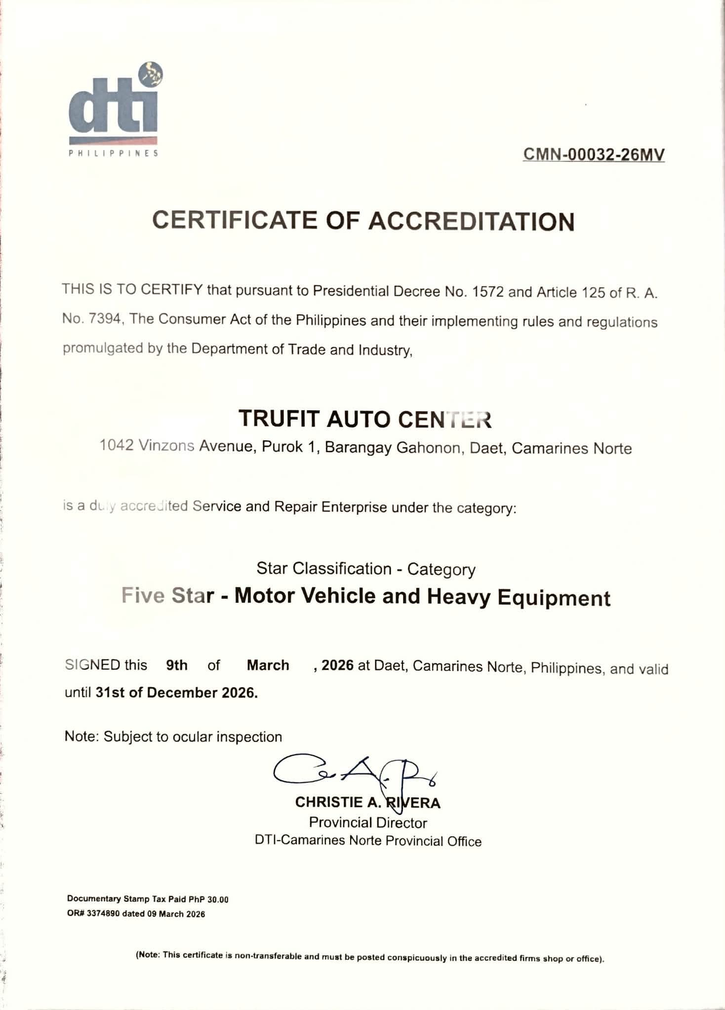 DTI Accreditation